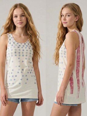 Urban Outfitters Sparkle and Fade - July 4th Americana Knit Frock Tank Top